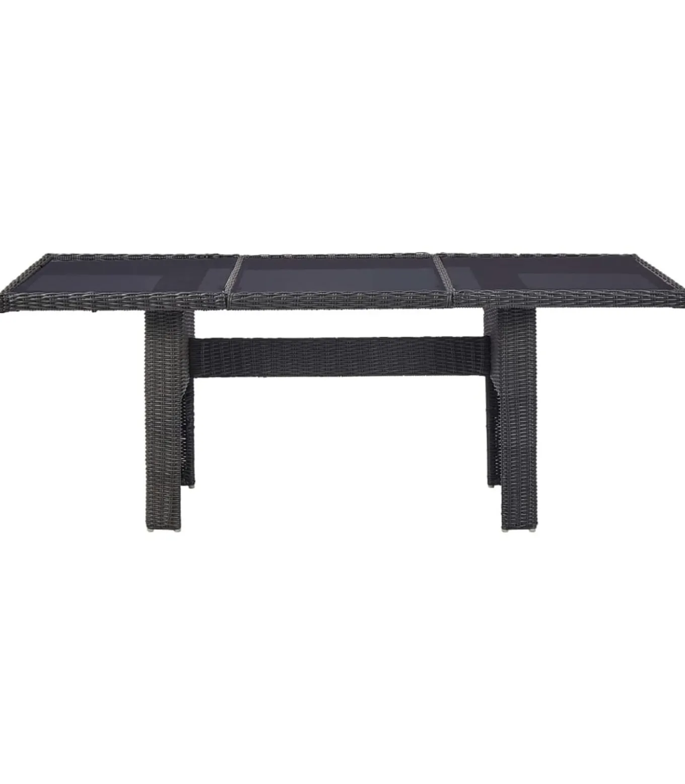 7-delige Tuinset poly rattan zwart