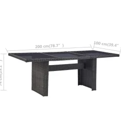 7-delige Tuinset poly rattan zwart