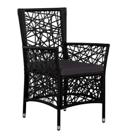 7-delige Tuinset poly rattan zwart