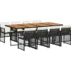 9-delige Tuinset poly rattan zwart