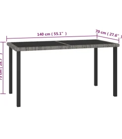 7-delige Tuinset poly rattan grijs