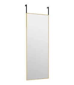 Deurspiegel 30x80 cm glas en aluminium goudkleurig