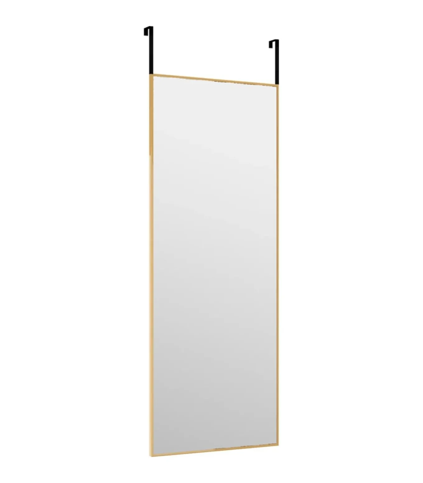 Deurspiegel 30x80 cm glas en aluminium goudkleurig