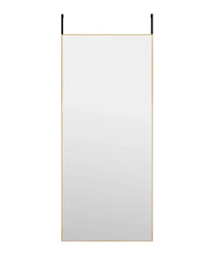 Deurspiegel 40x100 cm glas en aluminium goudkleurig