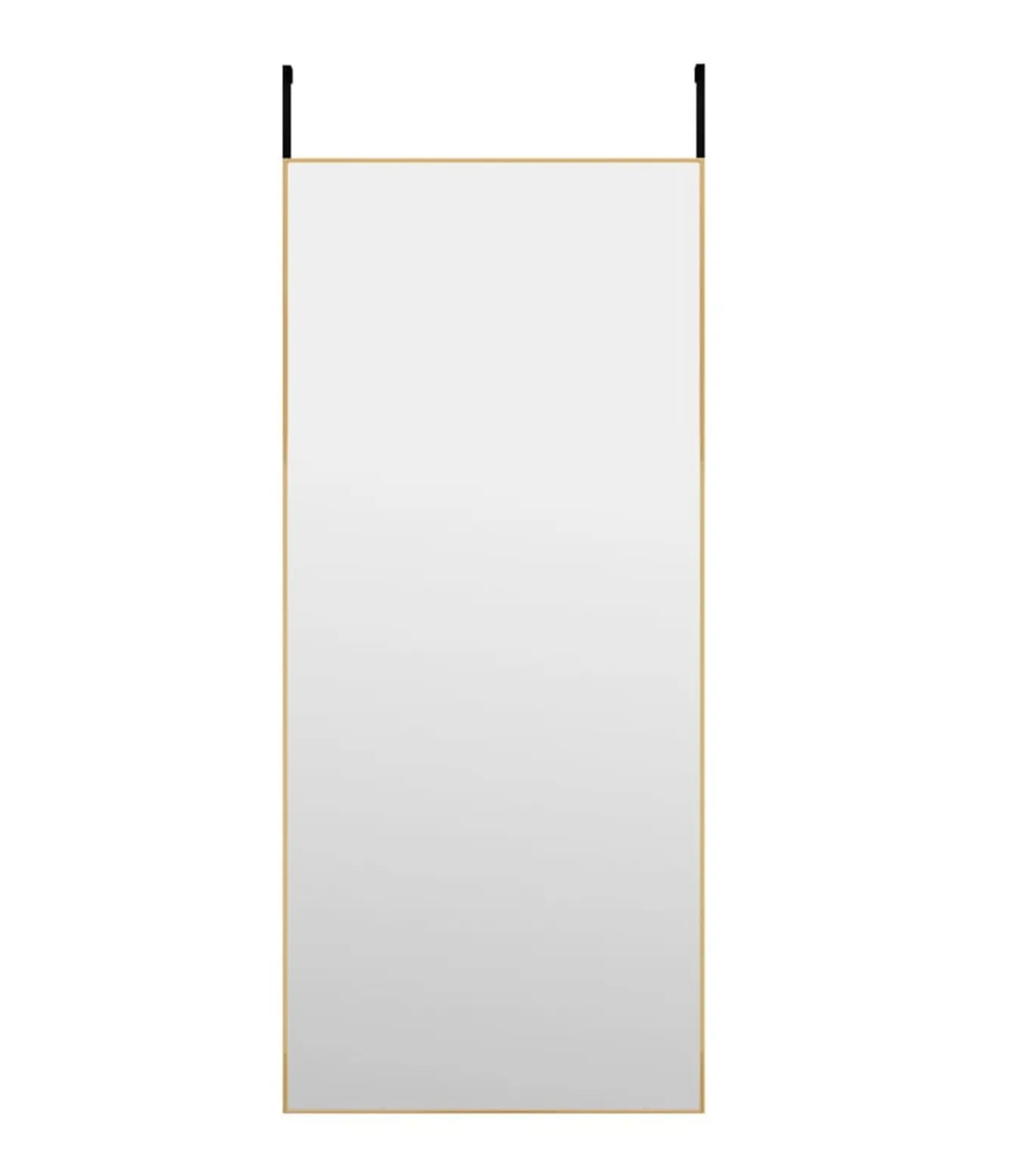 Deurspiegel 40x100 cm glas en aluminium goudkleurig