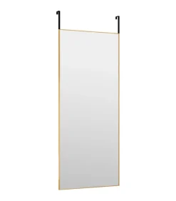 Deurspiegel 40x100 cm glas en aluminium goudkleurig