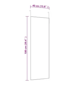 Deurspiegel 40x100 cm glas en aluminium goudkleurig