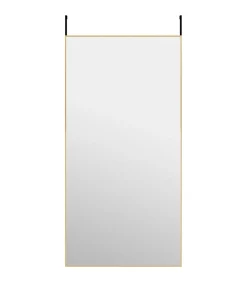 Deurspiegel 50x100 cm glas en aluminium goudkleurig