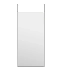 Deurspiegel 30x60 cm glas en aluminium zwart
