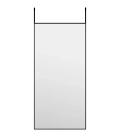 Deurspiegel 30x60 cm glas en aluminium zwart