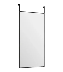 Deurspiegel 30x60 cm glas en aluminium zwart