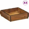 Dienblad met opslag 4 pcs Bruin 31 x 29 x 10 cm