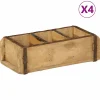 Dienblad met opslag 4 pcs Bruin 30 x 14 x 9 cm