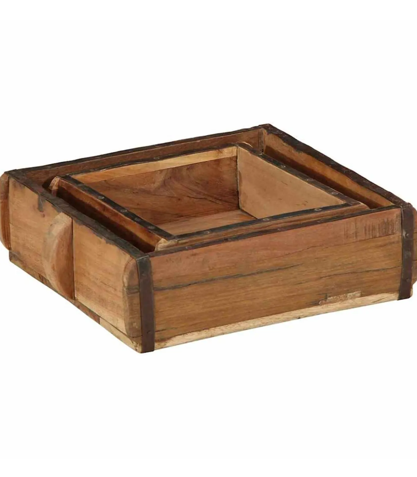 Dienblad met opslag 2 pcs Bruin 31 x 29 x 10 cm