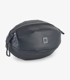 Donkerblauw lederen ovale kast