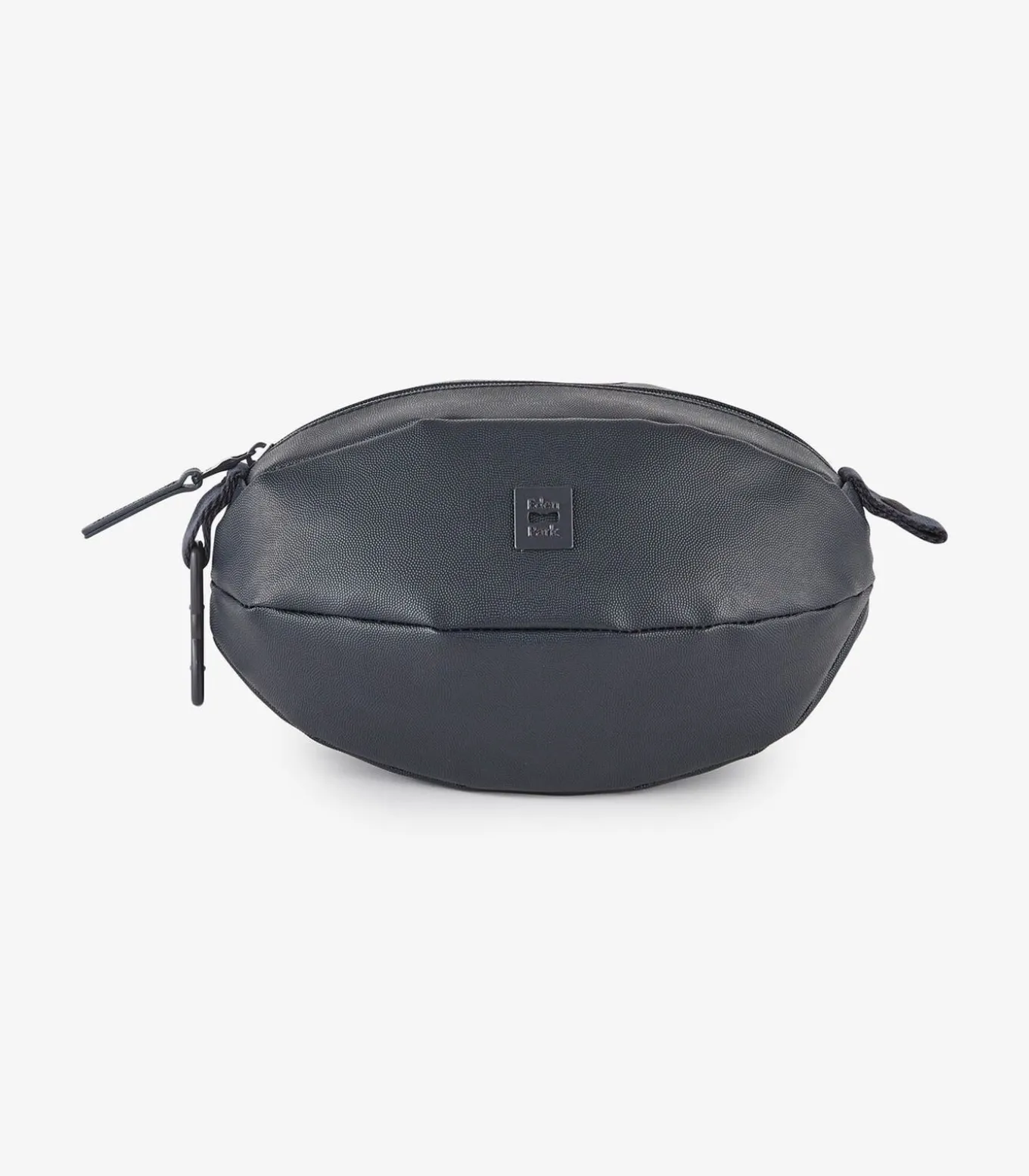 Donkerblauw lederen ovale kast