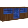 Dressoir met LED-verlichting 181,5x37x67 cm bruin eikenkleur