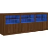 Dressoir met LED-verlichting 181,5x37x67 cm bruin eikenkleur