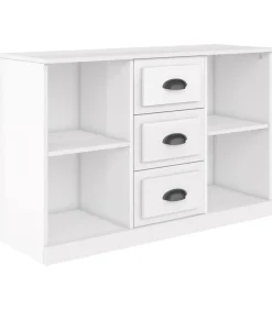 Dressoir 104,5x35,5x67,5 cm bewerkt hout hoogglans wit