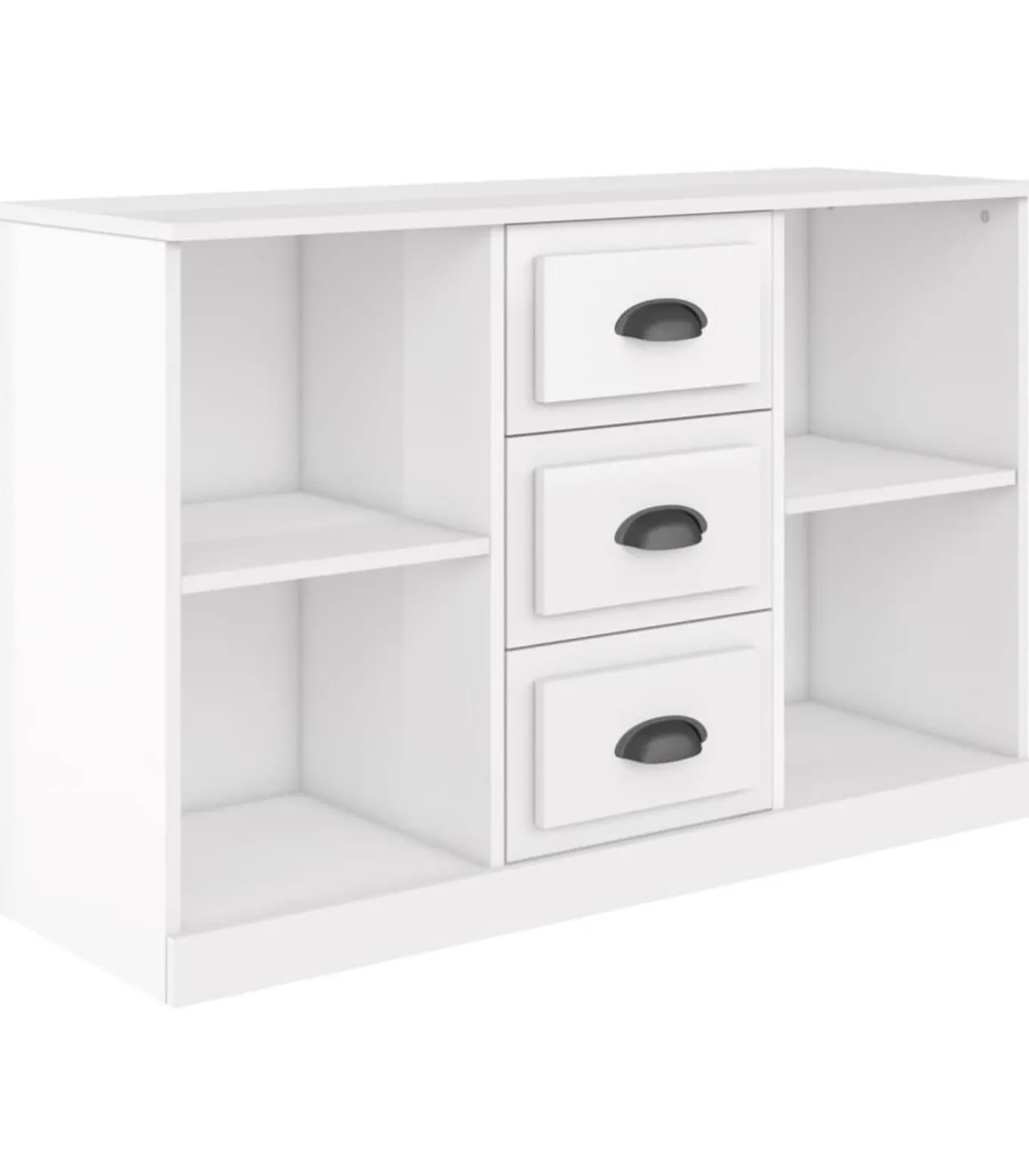 Dressoir 104,5x35,5x67,5 cm bewerkt hout hoogglans wit