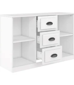 Dressoir 104,5x35,5x67,5 cm bewerkt hout hoogglans wit