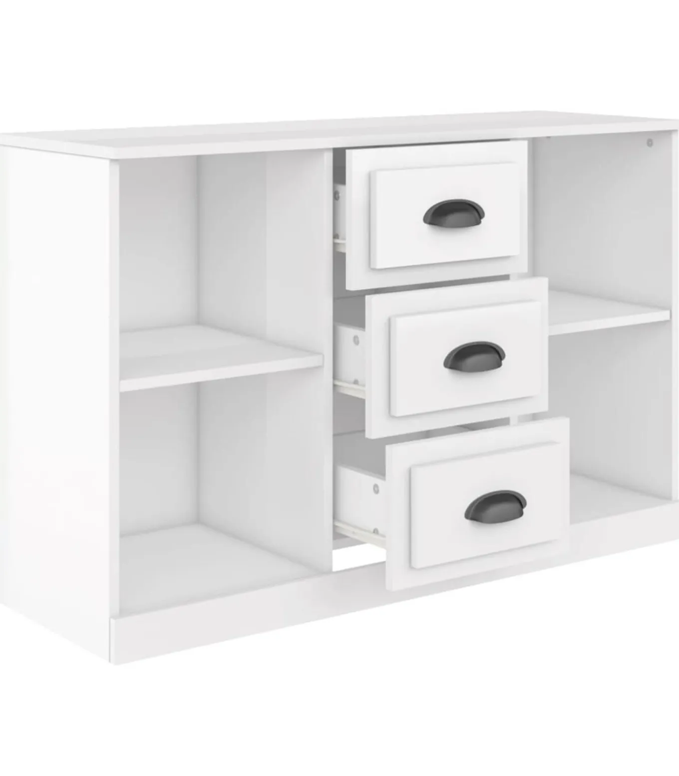 Dressoir 104,5x35,5x67,5 cm bewerkt hout hoogglans wit