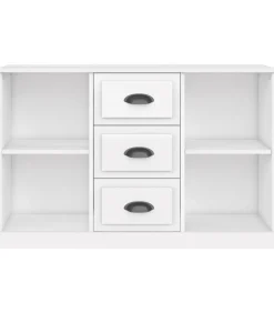 Dressoir 104,5x35,5x67,5 cm bewerkt hout hoogglans wit