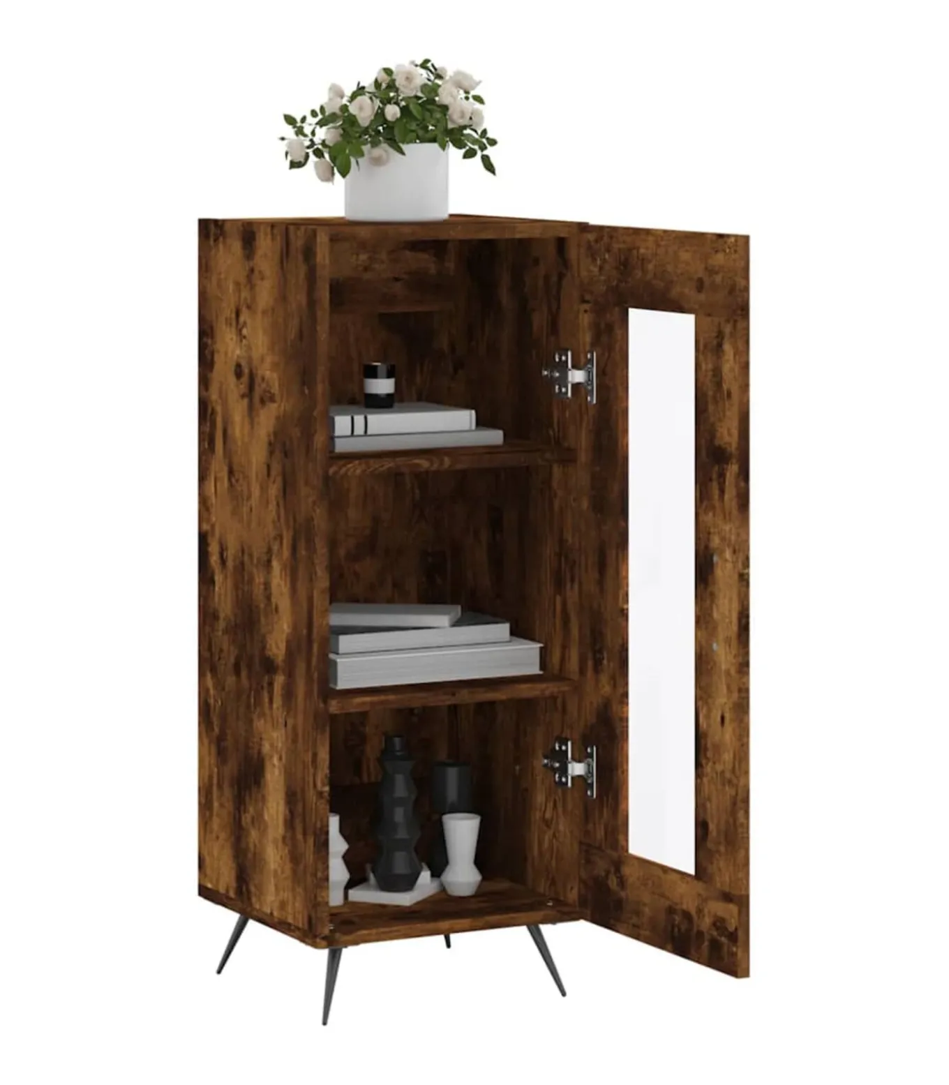 Dressoir 34,5x34x90 cm bewerkt hout gerookt eiken