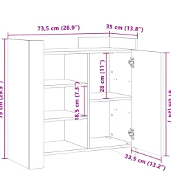 Dressoir 73,5x35x75 cm bewerkt hout bruin eikenkleur