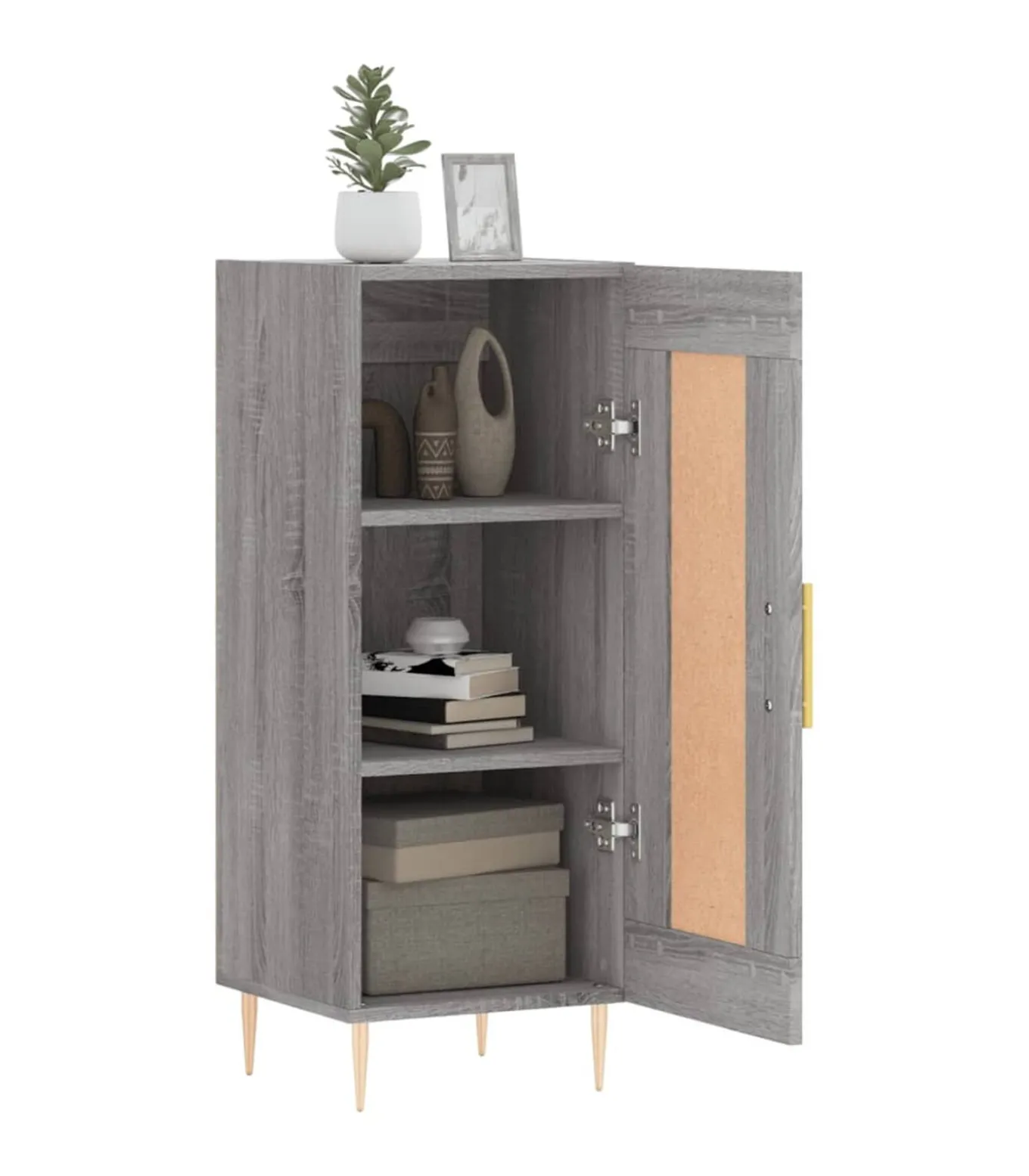 Dressoir 34,5x34x90 cm bewerkt hout grijs sonoma eikenkleurig