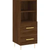 Dressoir 34,5x34x90 cm bewerkt hout bruin eikenkleur