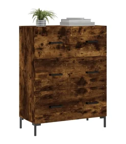 Dressoir 69,5x34x90 cm bewerkt hout gerookt eikenkleurig