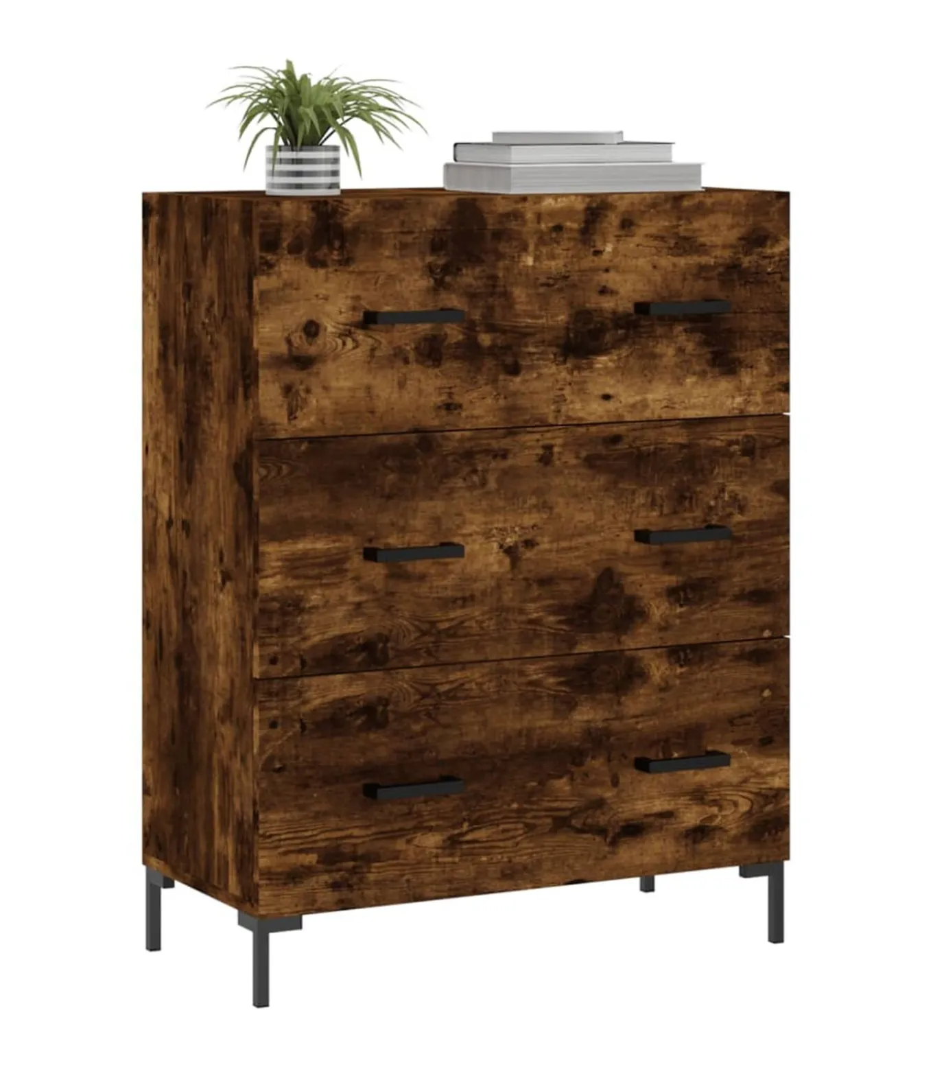 Dressoir 69,5x34x90 cm bewerkt hout gerookt eikenkleurig