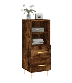 Dressoir 34,5x34x90 cm bewerkt hout gerookt eiken