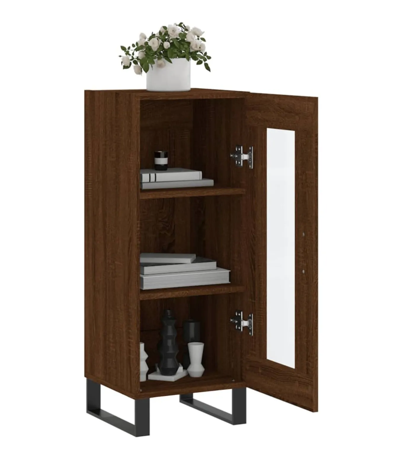 Dressoir 34,5x34x90 cm bewerkt hout bruin eikenkleur