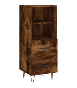 Dressoir 34,5x34x90 cm bewerkt hout gerookt eiken
