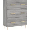 Dressoir 69,5x34x90 cm bewerkt hout grijs sonoma eikenkleurig