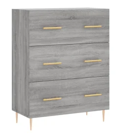 Dressoir 69,5x34x90 cm bewerkt hout grijs sonoma eikenkleurig