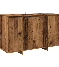 Dressoir 120x41x75 cm bewerkt hout oud houtkleurig