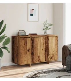 Dressoir 120x41x75 cm bewerkt hout oud houtkleurig