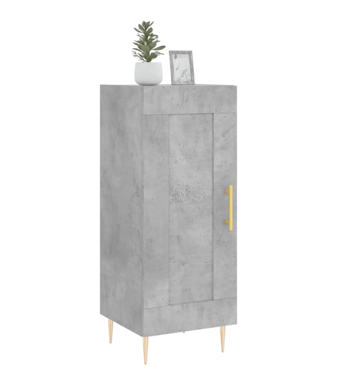 Dressoir 34,5x34x90 cm bewerkt hout betongrijs