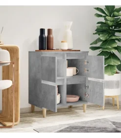 Dressoir 60x35x70 cm bewerkt hout betongrijs