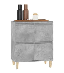 Dressoir 60x35x70 cm bewerkt hout betongrijs