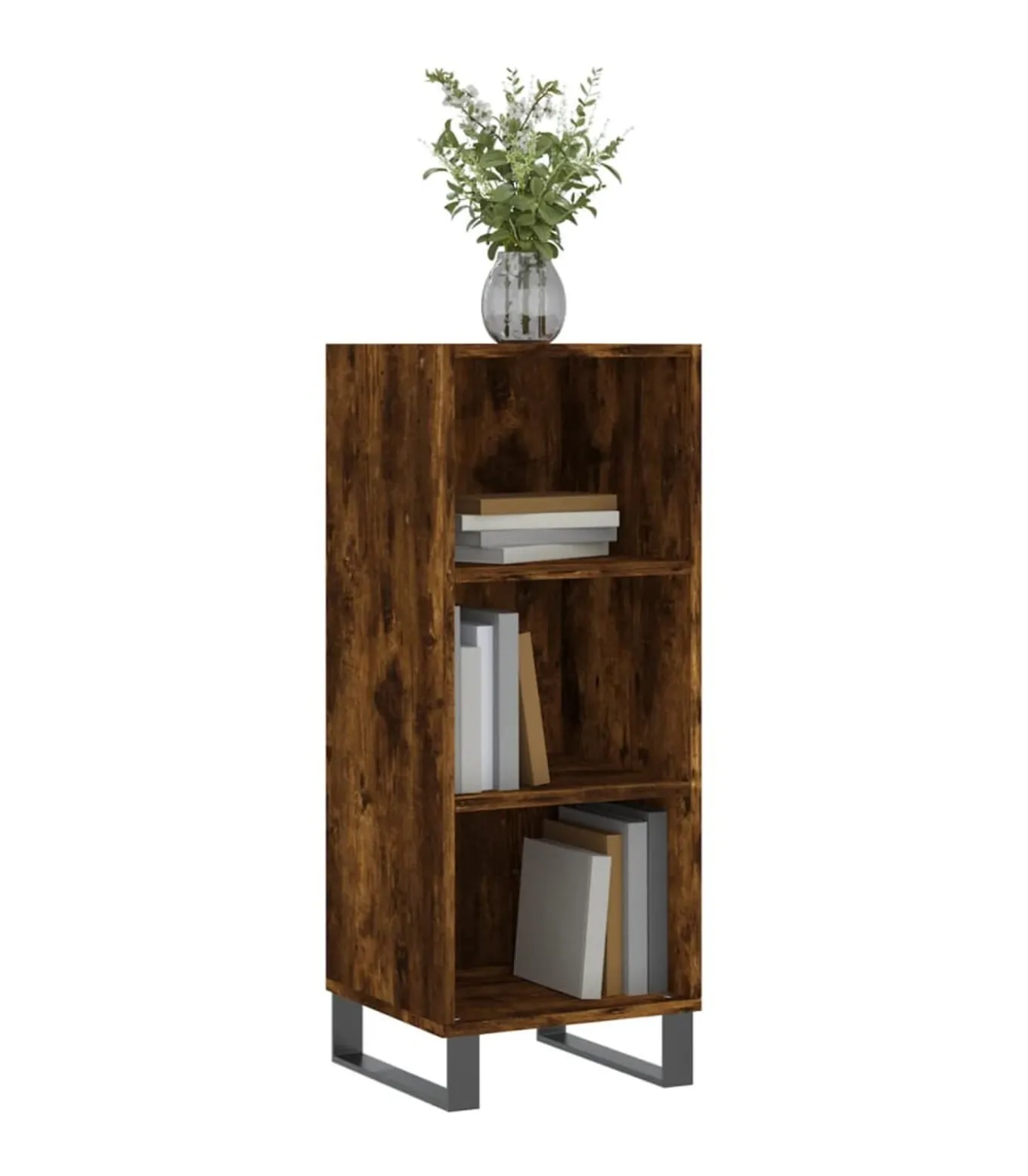 Dressoir 34,5x32,5x90 cm bewerkt hout gerookt eikenkleurig