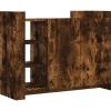 Dressoir 100x35x75 cm bewerkt hout gerookt eikenkleurig