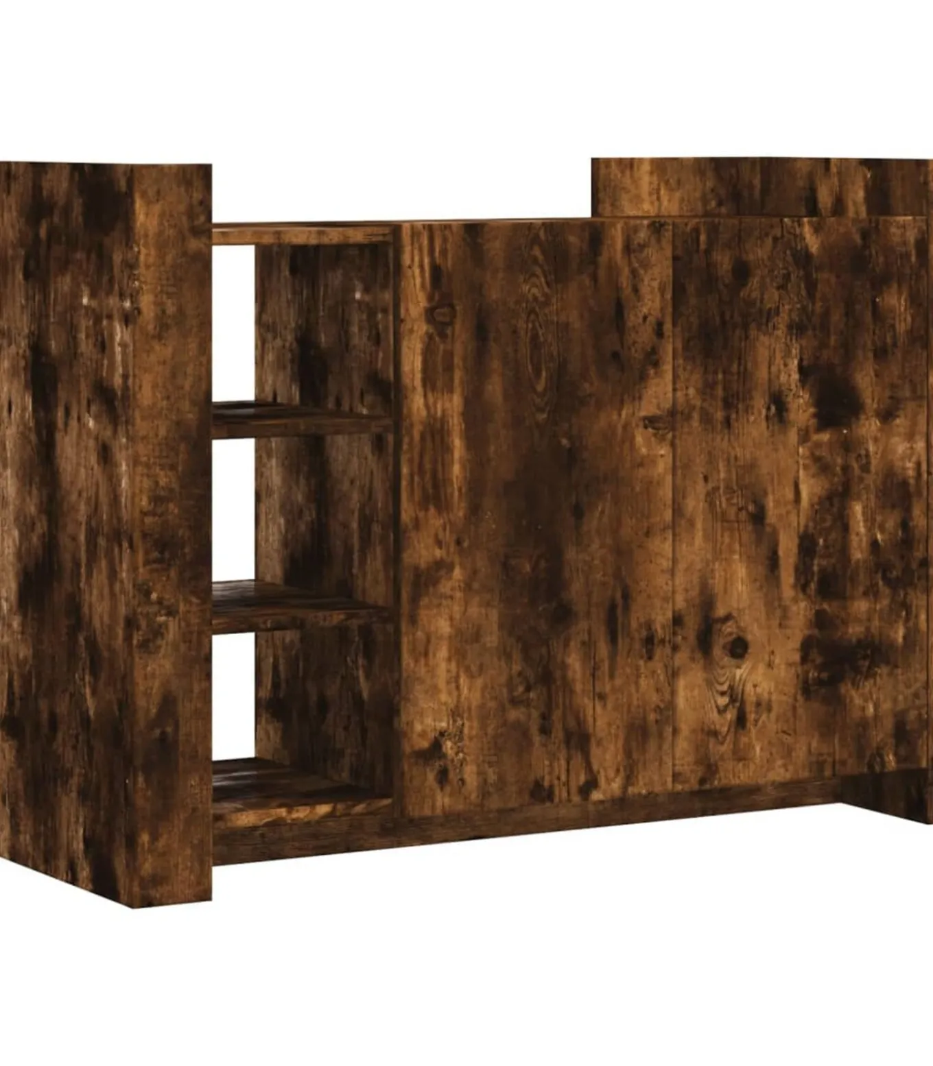 Dressoir 100x35x75 cm bewerkt hout gerookt eikenkleurig