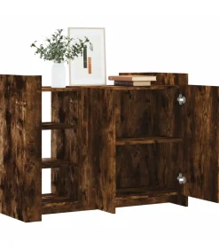 Dressoir 100x35x75 cm bewerkt hout gerookt eikenkleurig