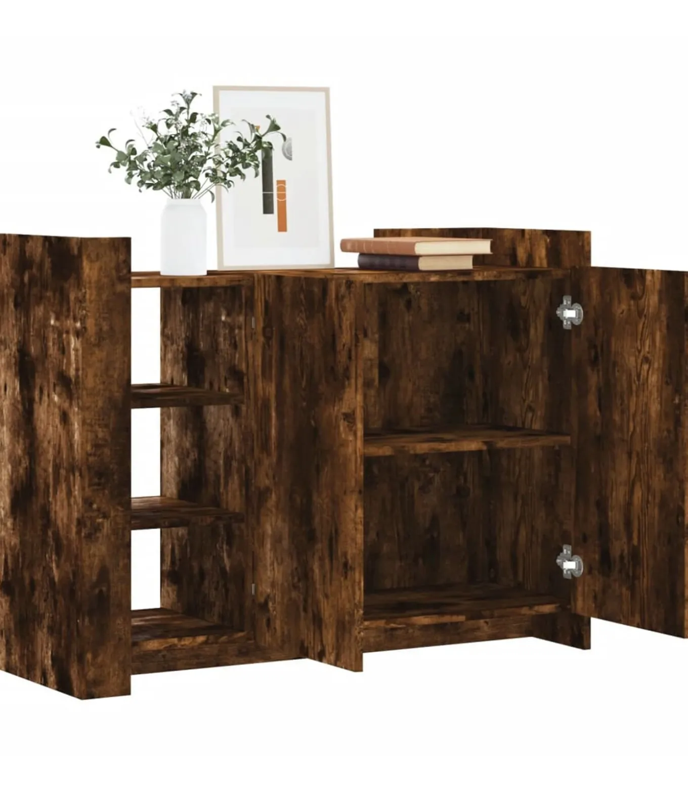 Dressoir 100x35x75 cm bewerkt hout gerookt eikenkleurig