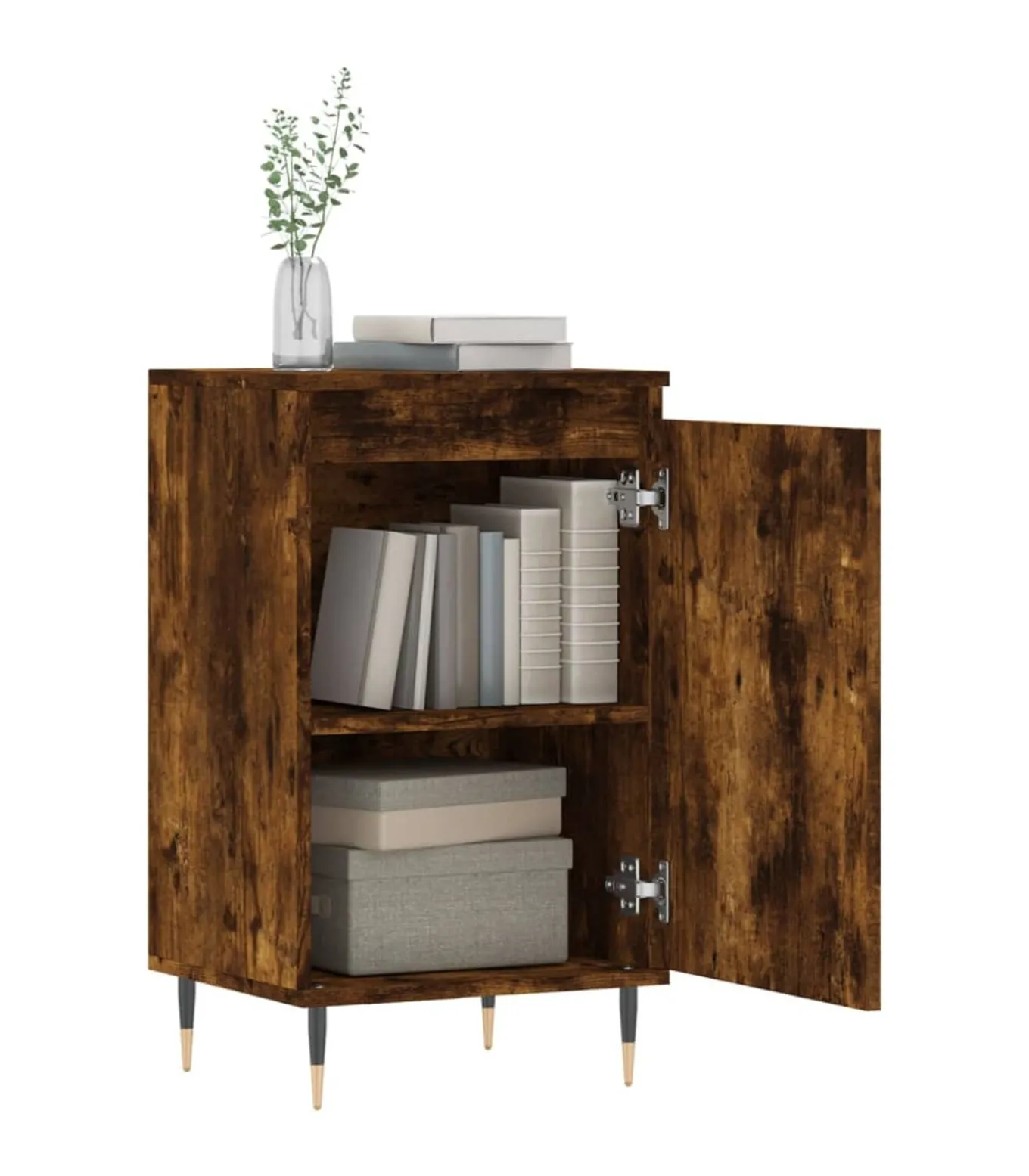 Dressoir 40x35x70 cm bewerkt hout gerookt eikenkleurig