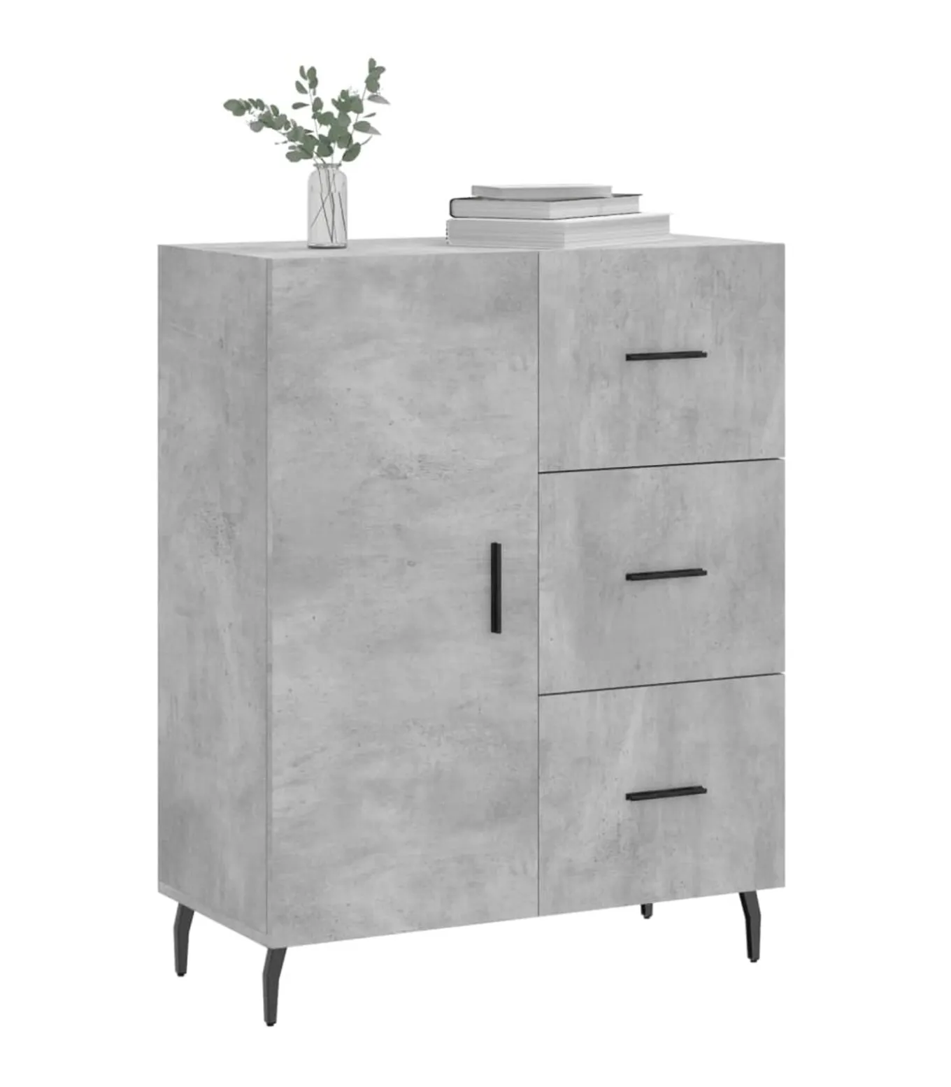 Dressoir 69,5x34x90 cm bewerkt hout betongrijs